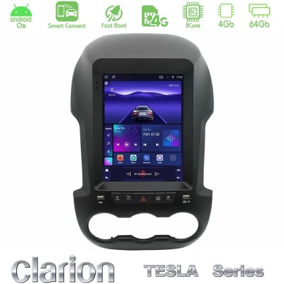 Clarion GL300 Tesla Series Android OS 8Core 4+64GB Ford Ranger 2012-2016 Navigation Multimedia Tablet 9.7"