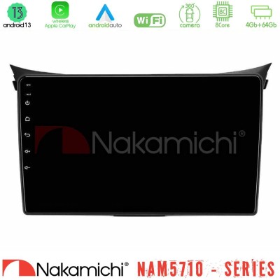 Nakamichi NAM5710 Series 8Core Android13 4+64GB Hyundai i30 2012-2017 Navigation Multimedia Tablet 9"