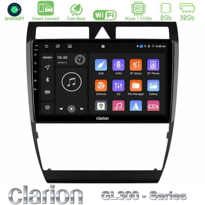 Clarion GL300 Series 4Core Android11 2+32GB Audi A6 (C5) 1997-2004 Navigation Multimedia Tablet 9" Με Carplay & Android Auto