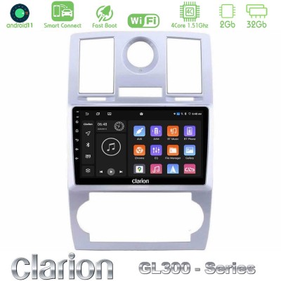 Clarion GL300 Series 4Core Android11 2+32GB Chrysler 300C Navigation Multimedia Tablet 9" Με Carplay & Android Auto