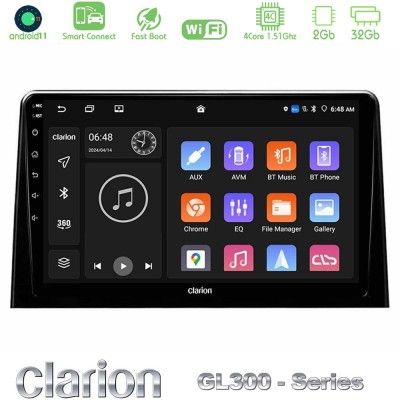 Clarion GL300 Series 4Core Android11 2+32GB Peugeot Partner / Citroen Berlingo 2020- Navigation Multimedia Tablet 10" Με Carplay