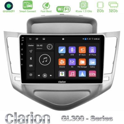 Clarion GL300 Series 4Core Android11 2+32GB Chevrolet Cruze 2009-2012 Navigation Multimedia Tablet 9" Με Carplay & Android Auto