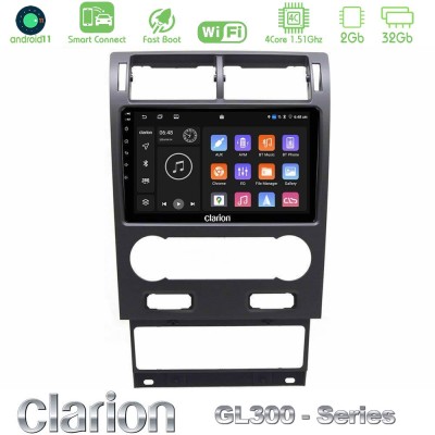 Clarion GL300 Series 4Core Android11 2+32GB Ford Mondeo 2004-2007 Navigation Multimedia Tablet 9" Με Carplay & Android Auto