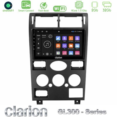 Clarion GL300 Series 4Core Android11 2+32GB Ford Mondeo 2001-2004 Navigation Multimedia Tablet 9" Με Carplay & Android Auto