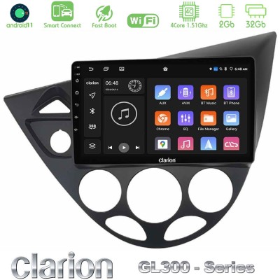 Clarion GL300 Series 4Core Android11 2+32GB Ford Focus 1999-2004 Navigation Multimedia Tablet 9" Με Carplay & Android Auto
