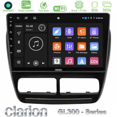 Clarion GL300 Series 4Core Android11 2+32GB Fiat Doblo / Opel Combo 2010-2014 Navigation Multimedia Tablet 9" Με Carplay & Andro