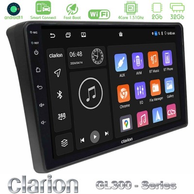 Clarion GL300 Series 4Core Android11 2+32GB Fiat Ducato/Citroen Jumper/Peugeot Boxer Navigation Multimedia Tablet 9" Με Carplay 