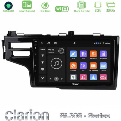 Clarion GL300 Series 4Core Android11 2+32GB Honda Jazz 2013-2020 Navigation Multimedia Tablet 9" Με Carplay & Android Auto