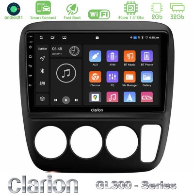 Clarion GL300 Series 4Core Android11 2+32GB Honda CRV 1997-2001 Navigation Multimedia Tablet 9" Με Carplay & Android Auto