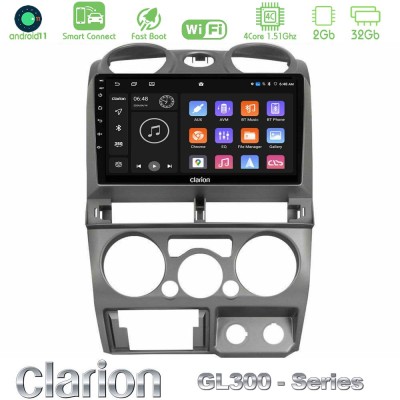 Clarion GL300 Series 4Core Android11 2+32GB Isuzu D-Max 2007-2011 Navigation Multimedia Tablet 9" Με Carplay & Android Auto