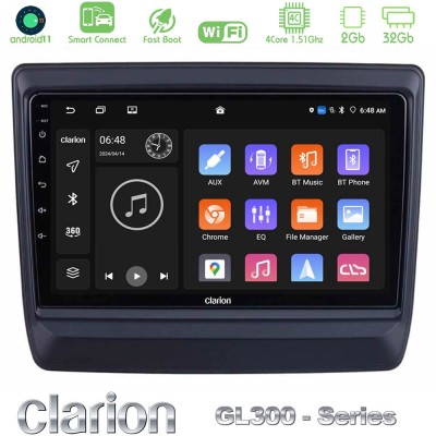 Clarion GL300 Series 4Core Android11 2+32GB Isuzu D-MAX 2020-2023 Navigation Multimedia Tablet 9" Με Carplay & Android Auto