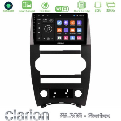 Clarion GL300 Series 4Core Android11 2+32GB Jeep Commander 2007-2008 Navigation Multimedia Tablet 9" Με Carplay & Android Auto