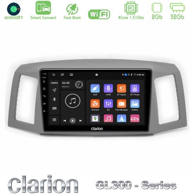 Clarion GL300 Series 4Core Android11 2+32GB Jeep Grand Cherokee 2005-2007 Navigation Multimedia Tablet 10" Με Carplay & Android 