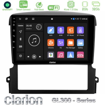 Clarion GL300 Series 4Core Android11 2+32GB Kia Sorento Navigation Multimedia Tablet 9" Με Carplay & Android Auto