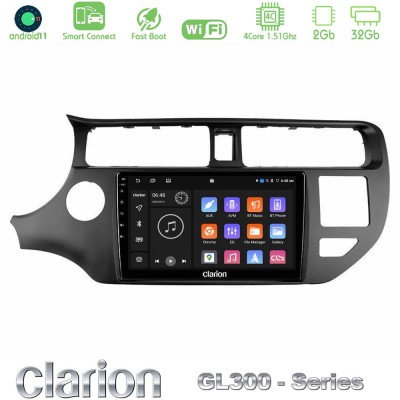 Clarion GL300 Series 4Core Android11 2+32GB Kia Rio 2011-2015 Navigation Multimedia Tablet 9" Με Carplay & Android Auto