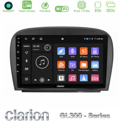 Clarion GL300 Series 4Core Android11 2+32GB Mercedes SL Class 2005-2011 Navigation Multimedia Tablet 9" Με Carplay & Android Aut