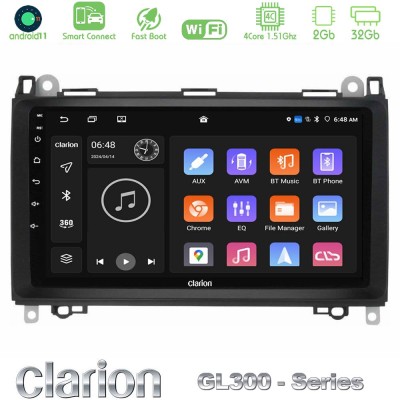 Clarion GL300 Series 4Core Android11 2+32GB Mercedes A/B/Vito/Sprinter Class Navigation Multimedia Tablet 9" Με Carplay & Androi