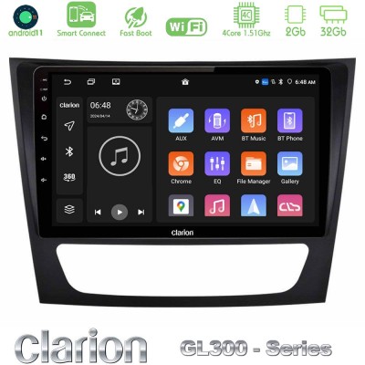 Clarion GL300 Series 4Core Android11 2+32GB Mercedes E Class / CLS Class Navigation Multimedia Tablet 9" Με Carplay & Android Au