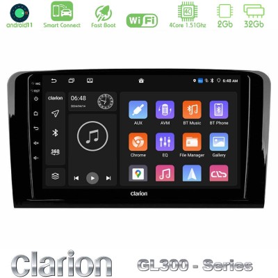 Clarion GL300 Series 4Core Android11 2+32GB Mercedes ML/GL Class Navigation Multimedia Tablet 9" Με Carplay & Android Auto