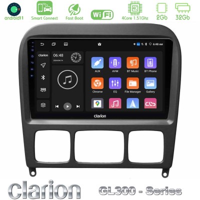 Clarion GL300 Series 4Core Android11 2+32GB Mercedes S Class 1999-2004 (W220) Navigation Multimedia Tablet 9" Με Carplay & Andro