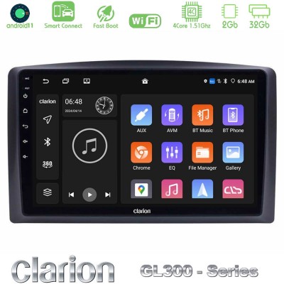 Clarion GL300 Series 4Core Android11 2+32GB Mercedes Vito 2015-2021 Navigation Multimedia Tablet 10" Με Carplay & Android Auto