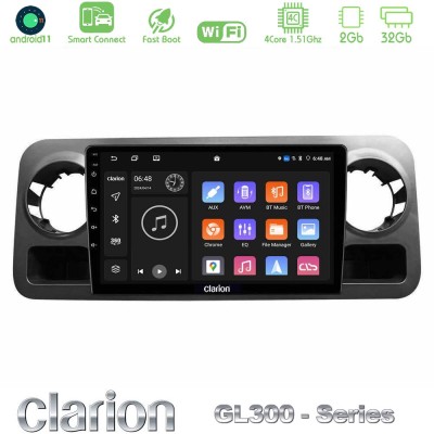 Clarion GL300 Series 4Core Android11 2+32GB Mercedes Sprinter W907 Navigation Multimedia Tablet 10" Με Carplay & Android Auto