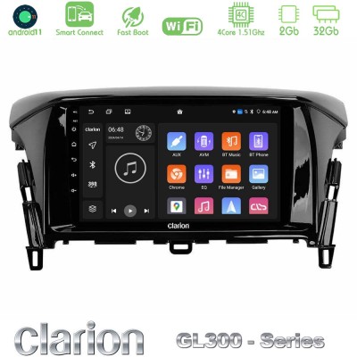 Clarion GL300 Series 4Core Android11 2+32GB Mitsubishi Eclipse Cross Navigation Multimedia Tablet 9" Με Carplay & Android Auto