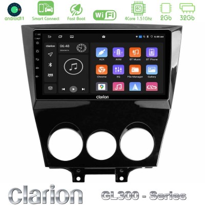 Clarion GL300 Series 4Core Android11 2+32GB Mazda RX8 2008-2012 Navigation Multimedia Tablet 9" Με Carplay & Android Auto