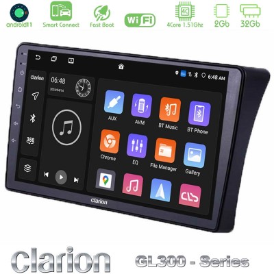 Clarion GL300 Series 4Core Android11 2+32GB Nissan Navara D40 Navigation Multimedia Tablet 9" Με Carplay & Android Auto