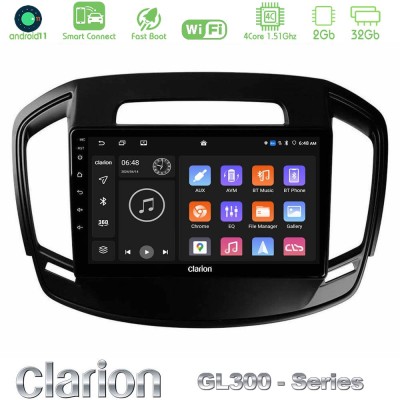 Clarion GL300 Series 4Core Android11 2+32GB Opel Insignia 2014-2017 Navigation Multimedia Tablet 9" Με Carplay & Android Auto