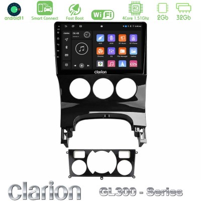 Clarion GL300 Series 4Core Android11 2+32GB Peugeot 3008 AUTO A/C Navigation Multimedia Tablet 9" Με Carplay & Android Auto