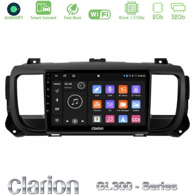 Clarion GL300 Series 4Core Android11 2+32GB Citroen/Peugeot/Opel/Toyota Navigation Multimedia Tablet 9" Με Carplay & Android Aut