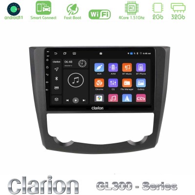 Clarion GL300 Series 4Core Android11 2+32GB Renault Kadjar Navigation Multimedia Tablet 9" Με Carplay & Android Auto