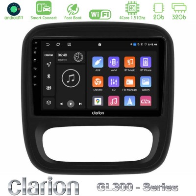 Clarion GL300 Series 4Core Android11 2+32GB Renault/Nissan/Opel/Fiat Navigation Multimedia Tablet 9" Με Carplay & Android Auto