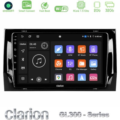 Clarion GL300 Series 4Core Android11 2+32GB Skoda Kodiaq/Karoq 2017- Navigation Multimedia Tablet 10" Με Carplay & Android Auto
