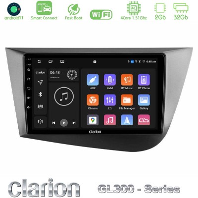 Clarion GL300 Series 4Core Android11 2+32GB Seat Leon Navigation Multimedia Tablet 9" Με Carplay & Android Auto
