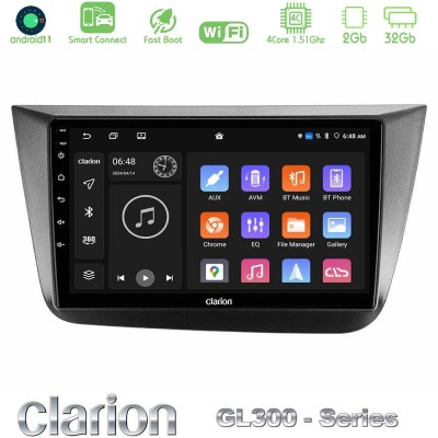 Clarion GL300 Series 4Core Android11 2+32GB Seat Altea 2004-2015 Navigation Multimedia Tablet 9" Με Carplay & Android Auto