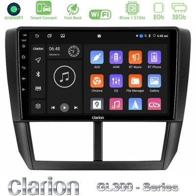 Clarion GL300 Series 4Core Android11 2+32GB Subaru Forester Navigation Multimedia Tablet 9" Με Carplay & Android Auto