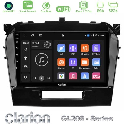 Clarion GL300 Series 4Core Android11 2+32GB Suzuki Vitara 2015-2024 Navigation Multimedia Tablet 9" Με Carplay & Android Auto