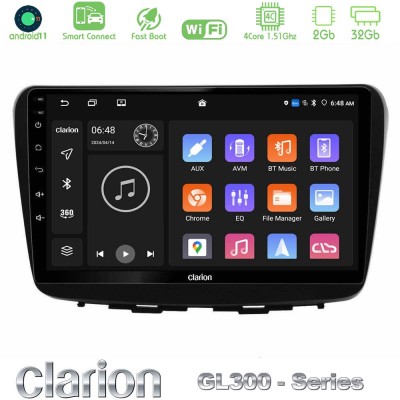 Clarion GL300 Series 4Core Android11 2+32GB Suzuki Baleno 2016-2021 Navigation Multimedia Tablet 9" Με Carplay & Android Auto