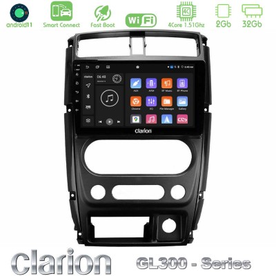 Clarion GL300 Series 4Core Android11 2+32GB Suzuki Jimny 2007-2017 Navigation Multimedia Tablet 9" Με Carplay & Android Auto