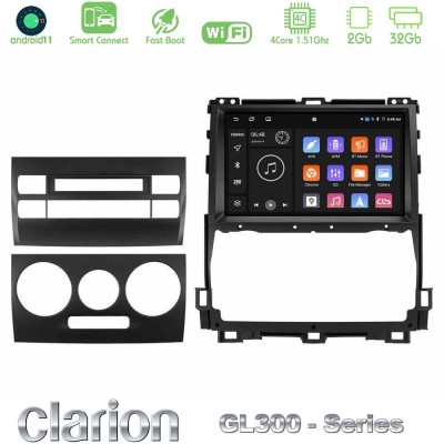 Clarion GL300 Series 4Core Android11 2+32GB Toyota Land Cruiser J120 2002-2009 Navigation Multimedia Tablet 9" Με Carplay & Andr
