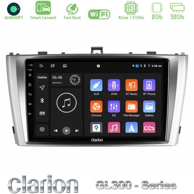 Clarion GL300 Series 4Core Android11 2+32GB Toyota Avensis T27 Navigation Multimedia Tablet 9" Με Carplay & Android Auto