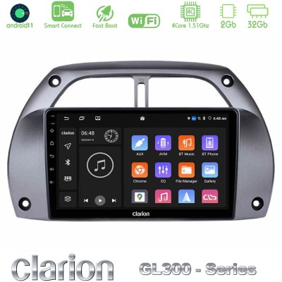 Clarion GL300 Series 4Core Android11 2+32GB Toyota RAV4 2001 - 2006 Navigation Multimedia Tablet 9" Με Carplay & Android Auto