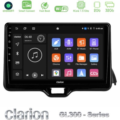 Clarion GL300 Series 4Core Android11 2+32GB Toyota Yaris 2020- Navigation Multimedia Tablet 10" Με Carplay & Android Auto