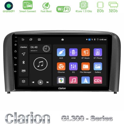 Clarion GL300 Series 4Core Android11 2+32GB Volvo S80 1998-2006 Navigation Multimedia Tablet 9" Με Carplay & Android Auto