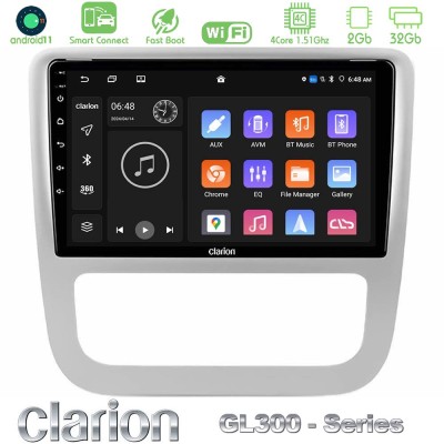 Clarion GL300 Series 4Core Android11 2+32GB VW Scirocco / Eos Navigation Multimedia Tablet 9" Με Carplay & Android Auto