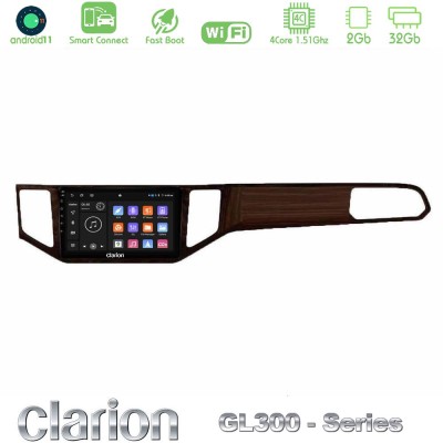 Clarion GL300 Series 4Core Android11 2+32GB VW Sportsvan 2014-2020 Navigation Multimedia Tablet 9" (Ξύλινη απόχρωση) Με Carplay 