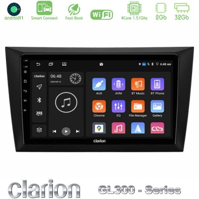 Clarion GL300 Series 4Core Android11 2+32GB Vw Golf 6 Navigation Multimedia Tablet 9" Με Carplay & Android Auto