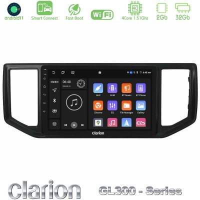Clarion GL300 Series 4Core Android11 2+32GB VW Amarok 2017-2022 Navigation Multimedia Tablet 9" Με Carplay & Android Auto